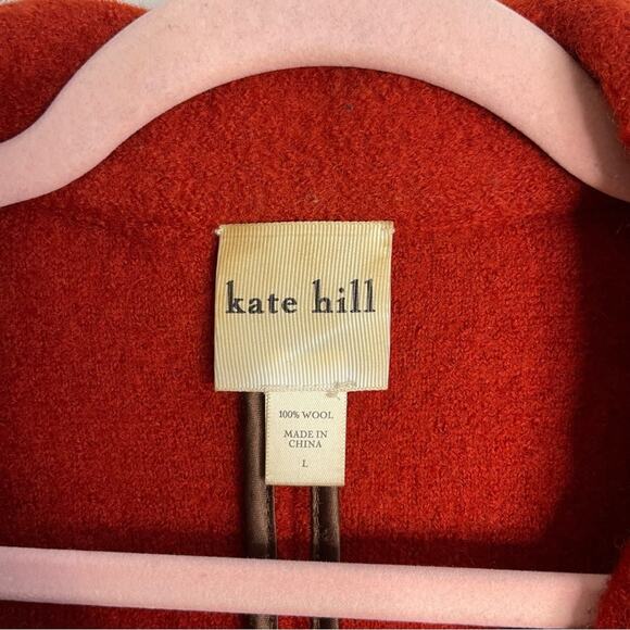 Kate Hill Red Orange Wool Coat - Picture 2 of 7